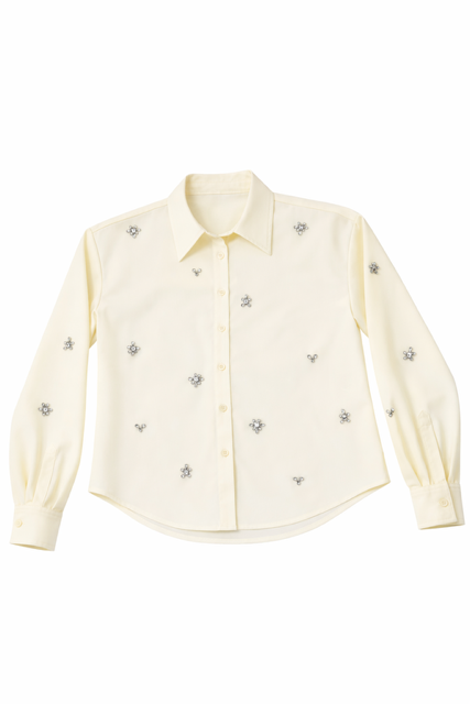 MAPLE & CLIFF OVERALL EMBELLISHED BUTTON-UP SHIRT