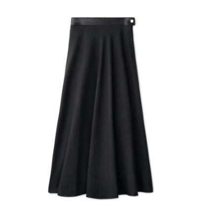 IN:05 LEATHER TRIM SKIRT