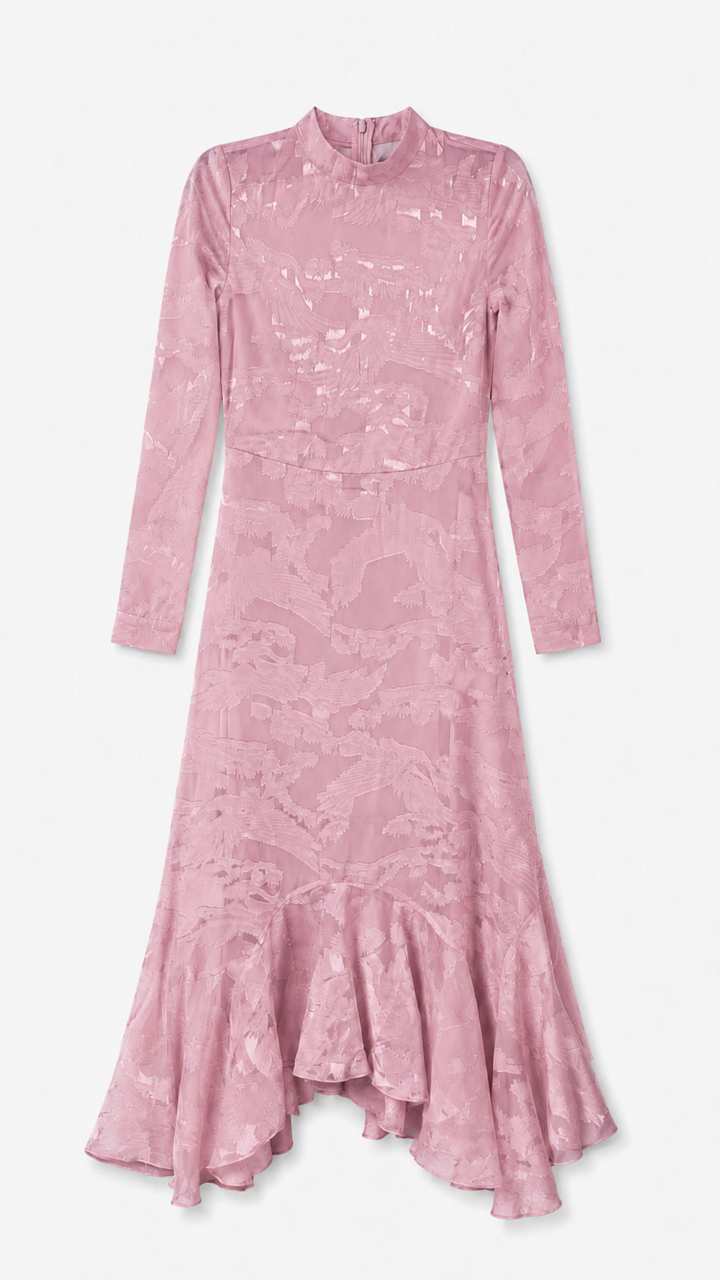 modest midi dresses Miley in Bits of Lavender puff sleeves and smocked bodice Modest Midi Dress Black With