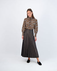 MAXMRKT PLEATHER PLEATED SKIRT
