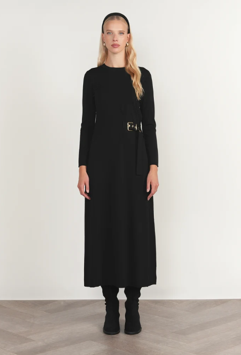 APPARALEL KNIT CREWNECK MIDI MORAVA DRESS