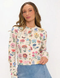 MUMU FLORAL KNIT CARDI