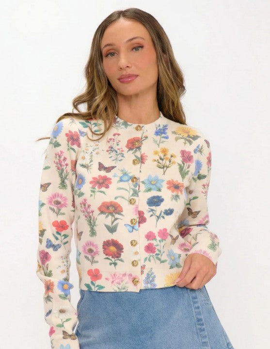 MUMU FLORAL KNIT CARDI