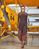 NOIR [SET] BOTTOM SCRUNCH SKIRT W POLO TOP