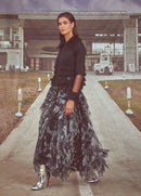 NOIR ABSTRACT PRINTED SKIRT