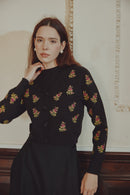 NOIR FLOWER PRINT KNITTED TOP PRINTED FULL SKIRT DRESS