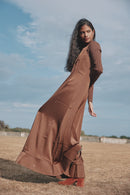 NOIR (SET)-SLEEVELESS RHINESTONE MAXI W RIBBED MOCKNECK