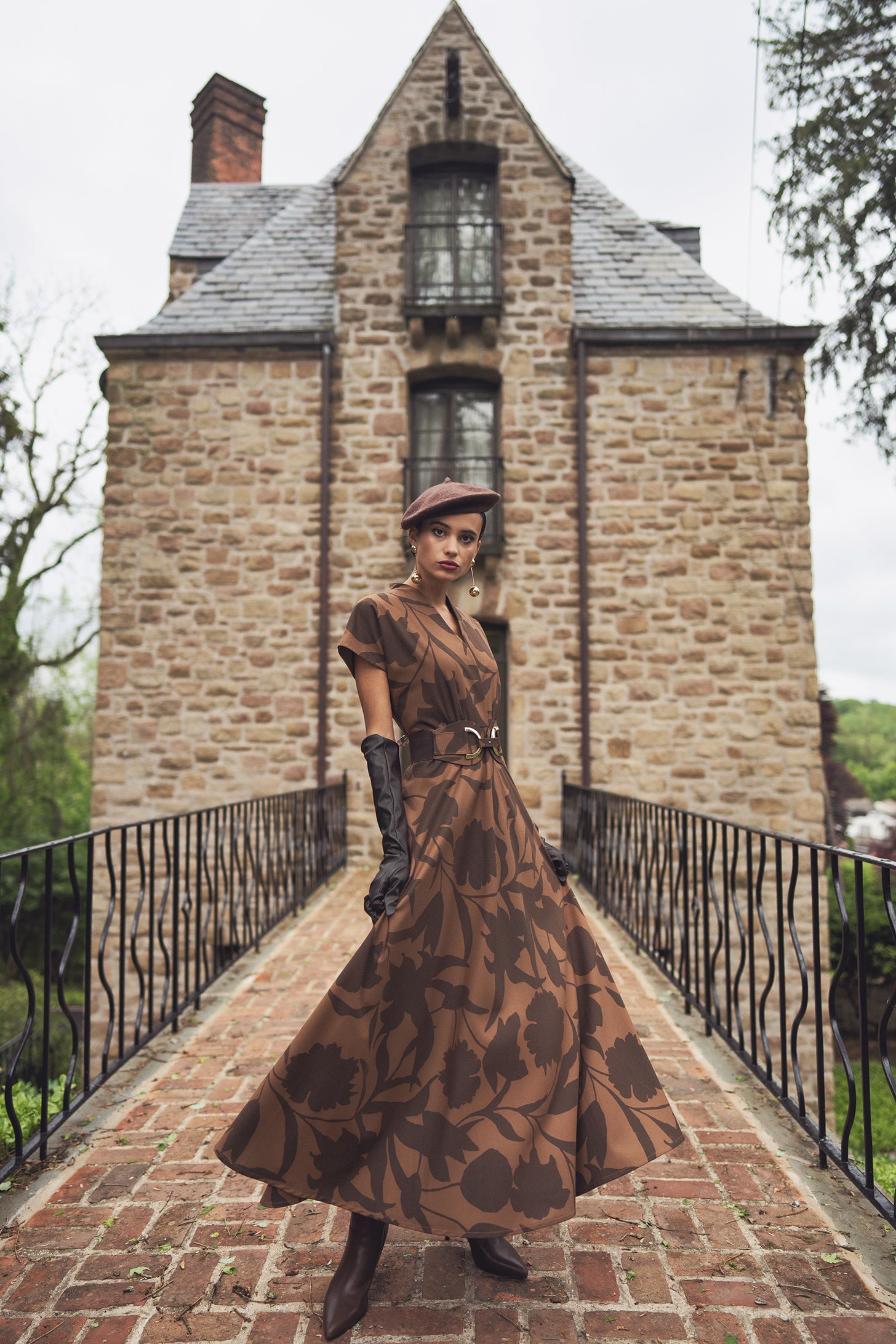 CELINA`S PRINTED DRESS W BELT