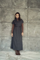 CELINA`S V-NECK STUDDED DRESS