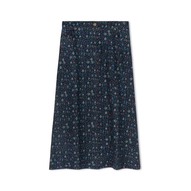 POET FLORAL DENIM SKIRT