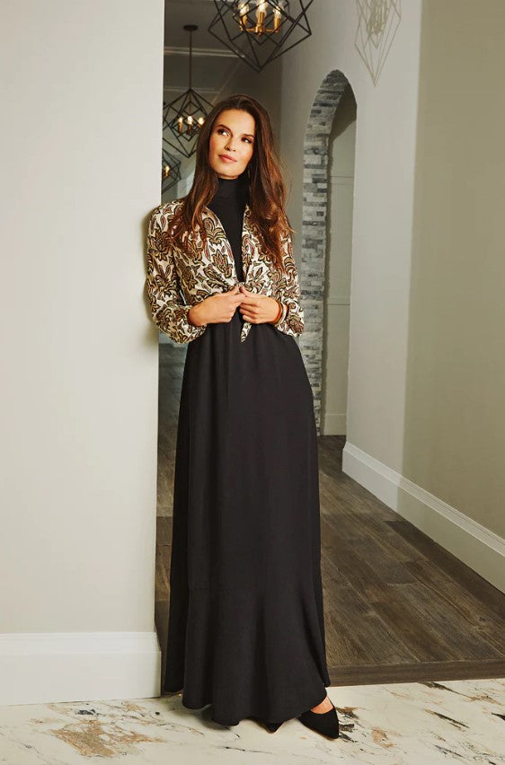 PASHMINA HANNAH PAISLEY CARDI MAXI DRES