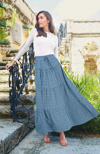 PASHMINA TIERED PRINTED SKIRT
