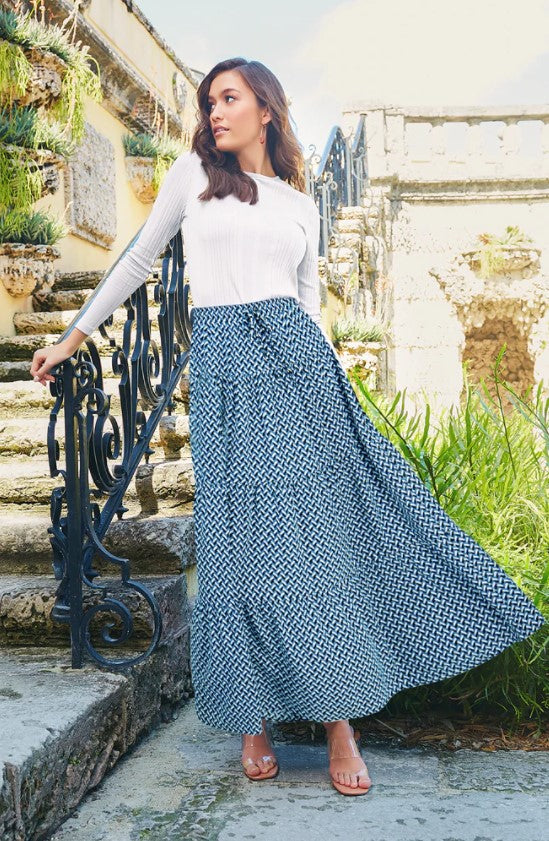 PASHMINA TIERED PRINTED SKIRT