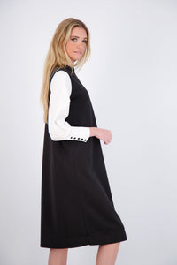 PASHMINA ALICE RIBBED SLEEVE DRESS W SHIRT SLEEVES