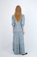 PASHMINA SMOCK SLEEVE FLORAL MAXI