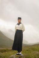 PASHMINA BUTTON FRONT PLEATED SKIRT