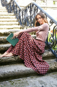 PASHMINA TIERED PRINTED SKIRT