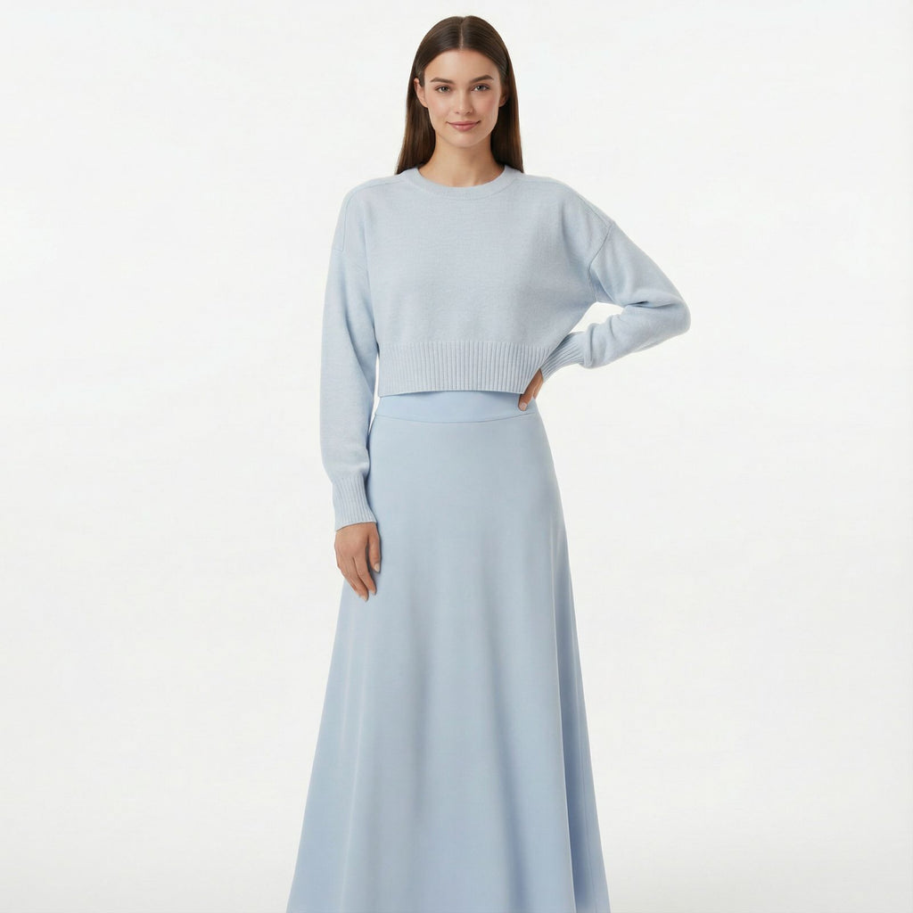 KNIT THEORY RAGLAN SLEEVE CROP SWEATER
