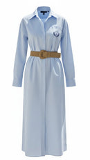 BYRD PINSTRIPED SHIRTDRESS W BELT