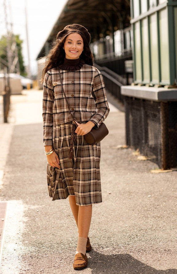 POET PLAID BUTTONDOWN TOP
