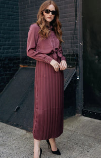 SEWLIP SET - PLEATED JUMPER W BUTTONDOWN BLOUSE