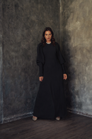 CARLUCCI PLEATED SHOULDER DRESS