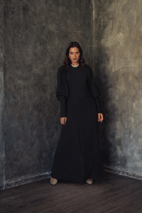CARLUCCI PLEATED SHOULDER DRESS