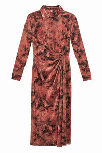 POPPY SIDE KNOT FLORAL VELVET DRESS