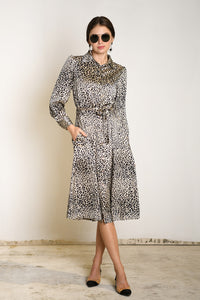 POPPY NEW YORK LEOPARD PRINTED DRESS