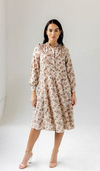 POPPY PRINTED RUFFLE DRESS
