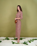 PROFILE PRINTED SMOCKED DRESS