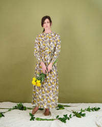 PROFILE PRINTED SMOCKED DRESS