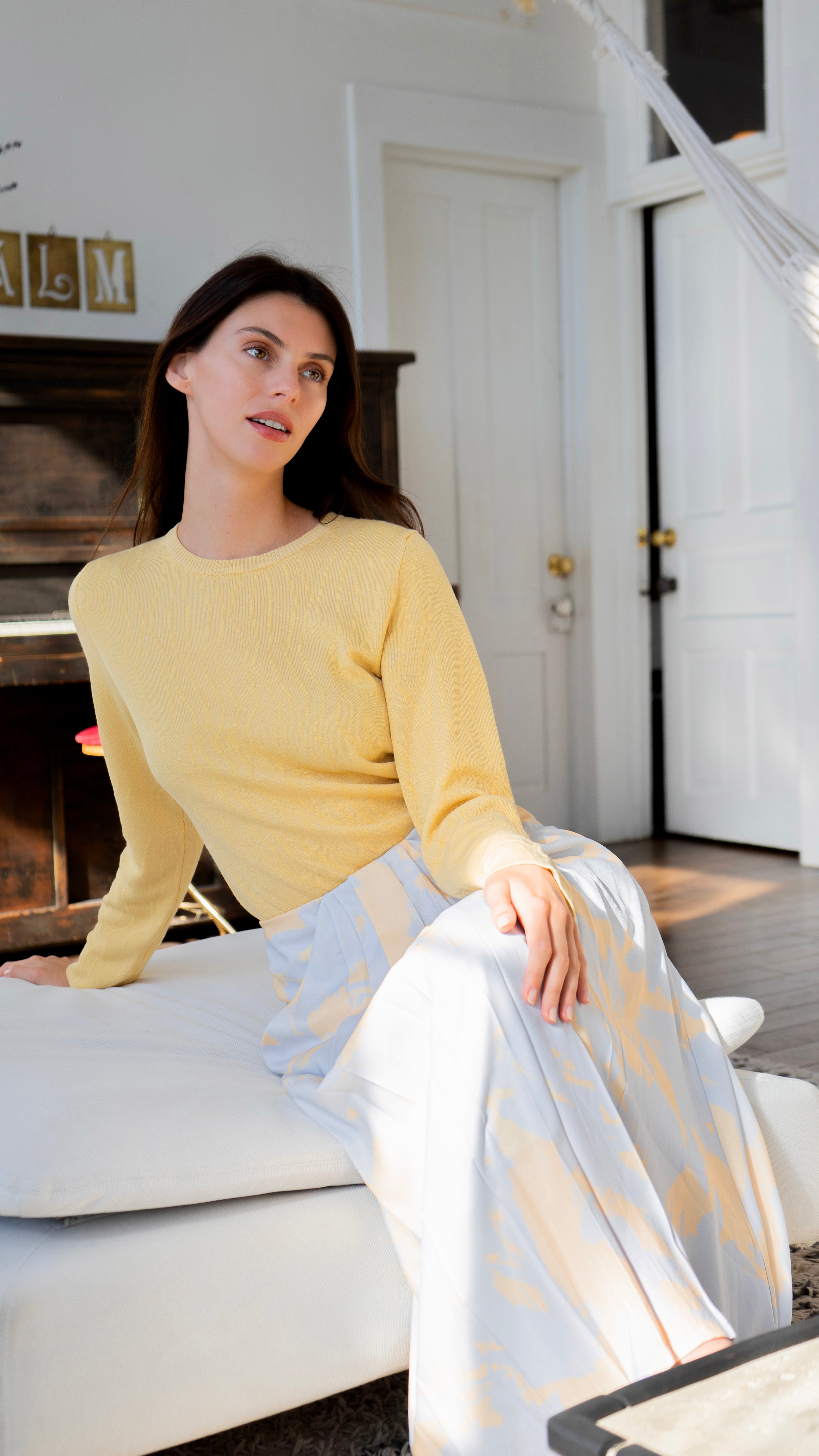 PAPER PARACHUTE KNIT WAVY RIBBED TOP