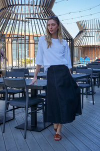 KUO DOUBLE SEAM DENIM SKIRT