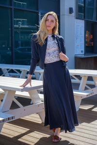 KUO PANELED LINEN SKIRT