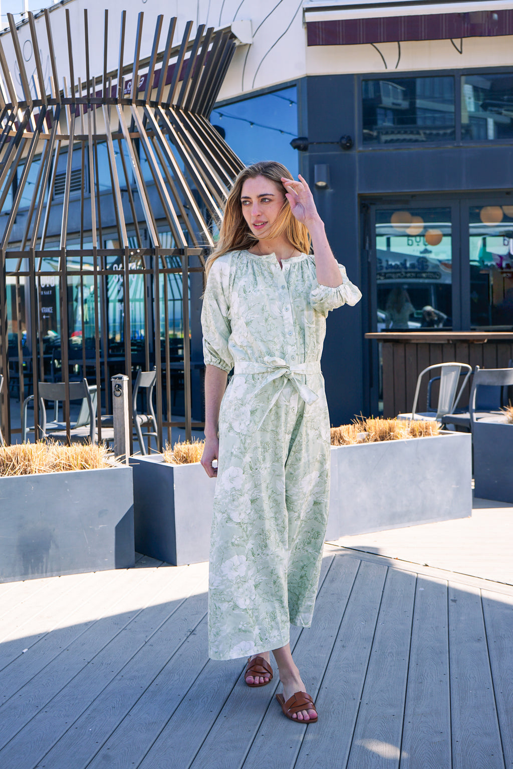 KUO BUBBLE SLEEVE SHIRTDRESS