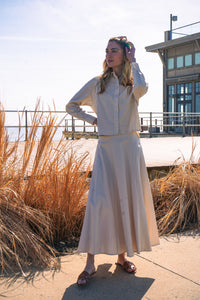 KUO PANELED LINEN SKIRT