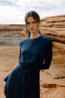 POINT L/S CREW NECK WRAP TOP