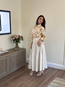 KUO Printed Linen Blouse