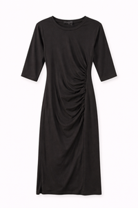 RAVE ON TREND RUCHED COTTON T-SHIRT DRESS