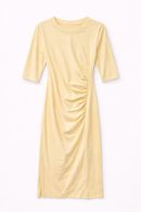 RAVE ON TREND RUCHED COTTON T-SHIRT DRESS