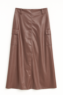 REVERIE & CO CARGO LEATHER SKIRT