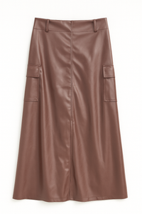 REVERIE & CO CARGO LEATHER SKIRT