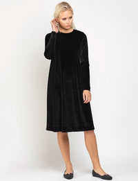 RICCIEL VELOUR PINSTRIPE DRESS