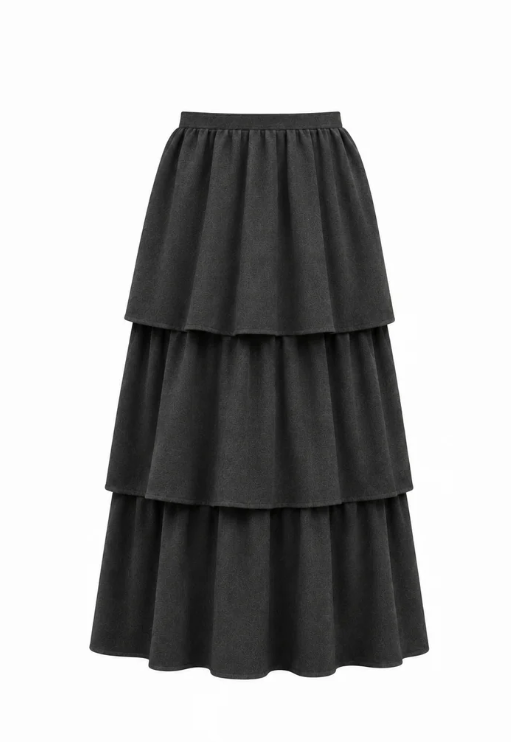 BYRD ROSELLE RUFFLE LAYERED SKIRT