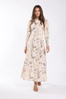 SOIE SMOCKED CUFF PRINTED MAXI DRESS