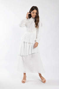SOIE SMOCK DETAIL LAYERED MAXI DRESS