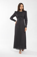 SOIE ZIG ZAG TEXTURE MAXI DRESS