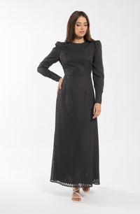 SOIE ZIG ZAG TEXTURE MAXI DRESS