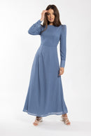 SOIE ZIG ZAG TEXTURE MAXI DRESS